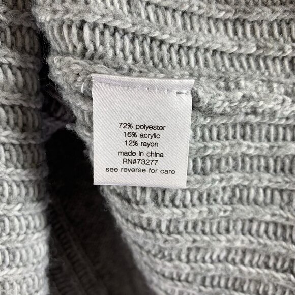 ELIZABETH and JAMES Ash Gray Minimalist Ribbed Knit Turtleneck Sweater Size S - Picture 6 of 7